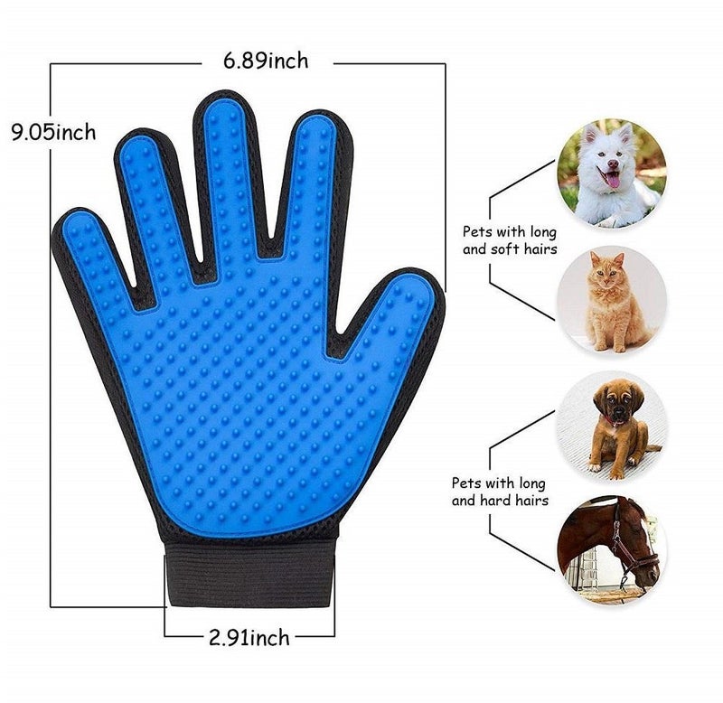 Pet Grooming Gloves - Blue - Image 2